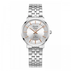 Alexandre Christie AC 8692 Silver White Rosegold Lady LHBSSSLRG